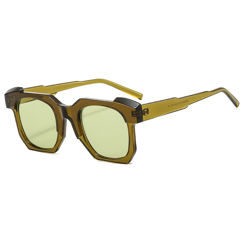 Damen modische Sonnenbrille im eckigen Design mit kontrastierenden Rahmen Brehn