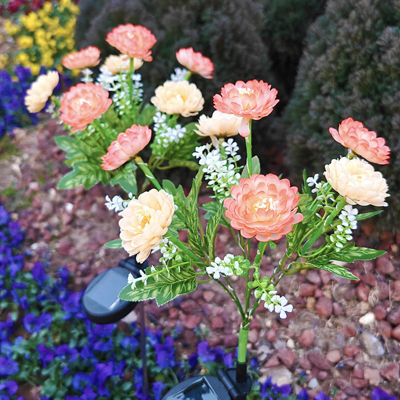 Solar Gartenstecker Künstliche Blume LED Wegdekoration Brehn