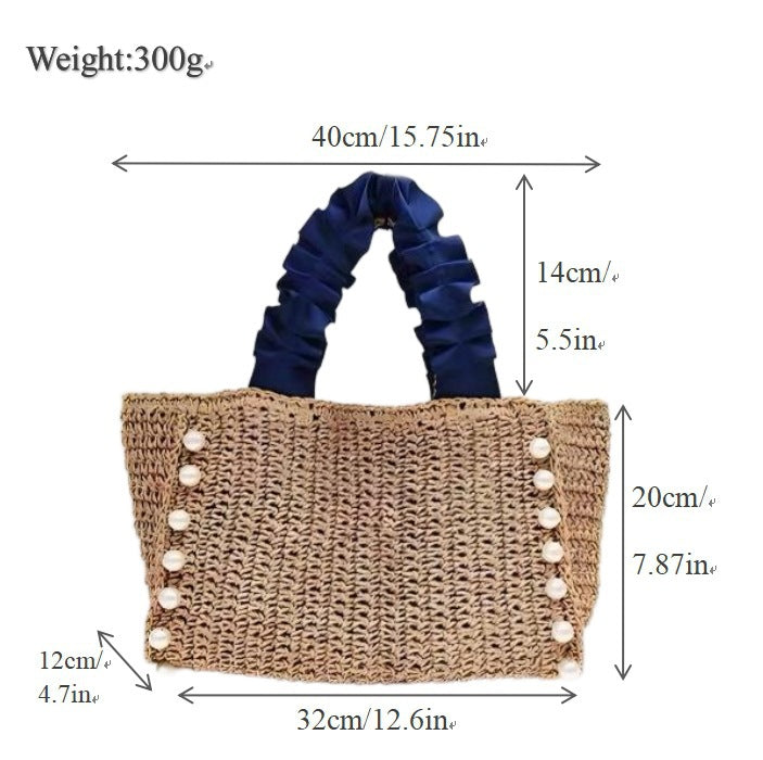 Modische Strohtasche mit Rüschen-Detail Brehn