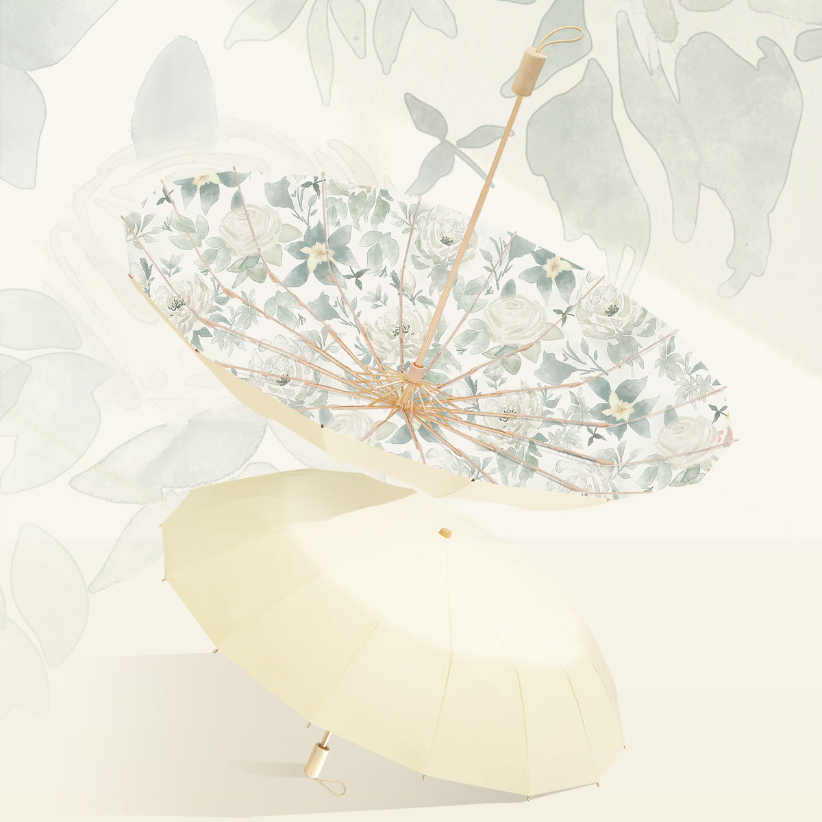 Damen eleganter Blumen-Regenschirm Brehn