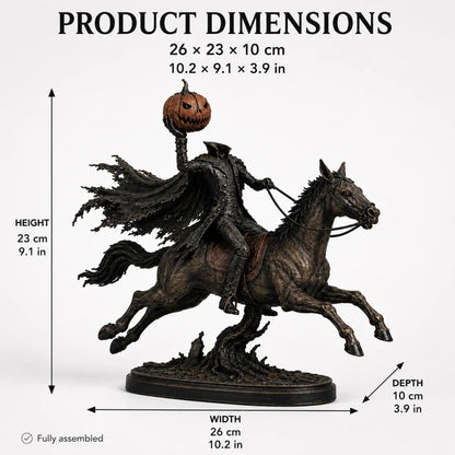 Dekorative Halloweenfigur auf Pferd mit Kürbis Brehn
