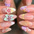 Künstlerisches Florales Press-On Nagelset Brehn