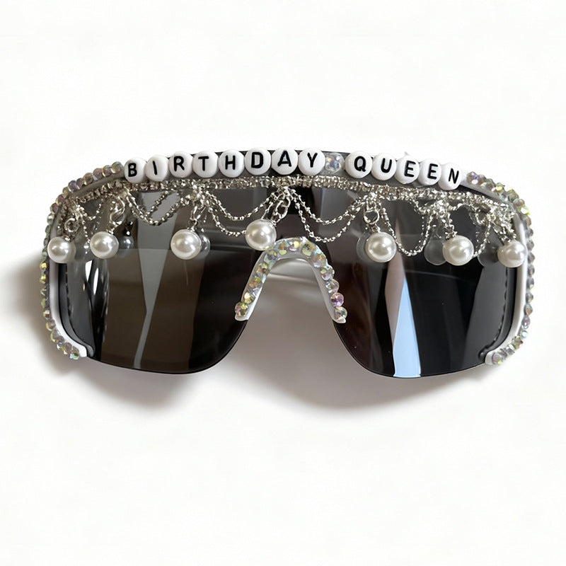 Dekorative Perlen- und Strass-Sonnenbrille Brehn