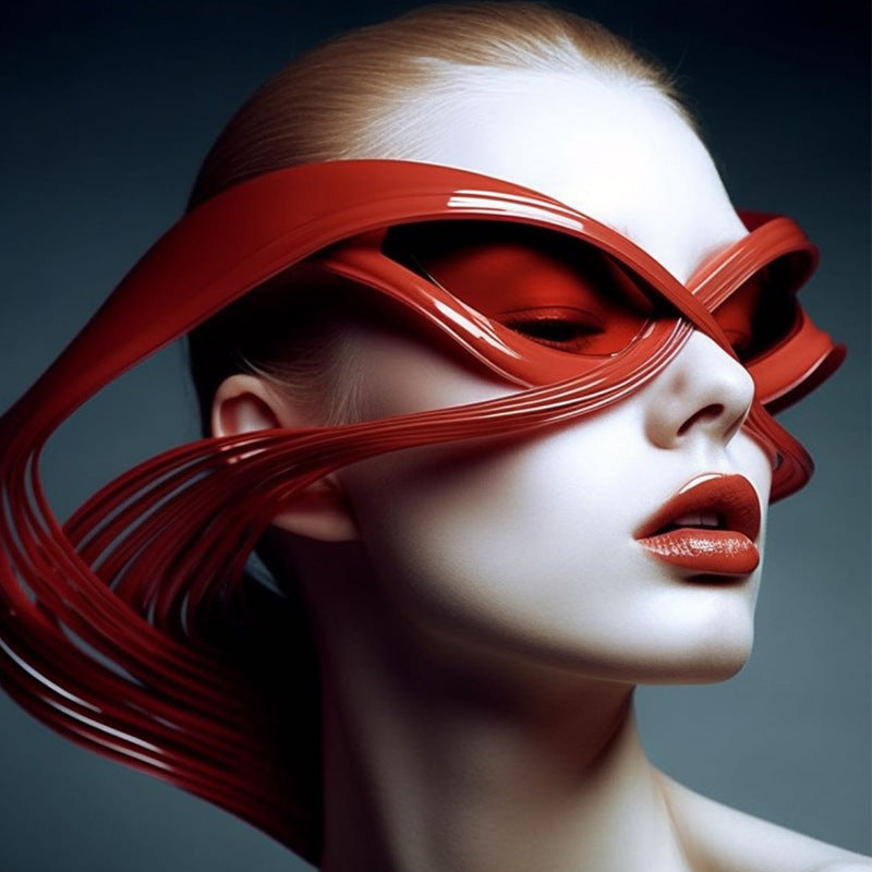 Damen außergewöhnliche Sonnenbrille mit geschwungenem Design Brehn