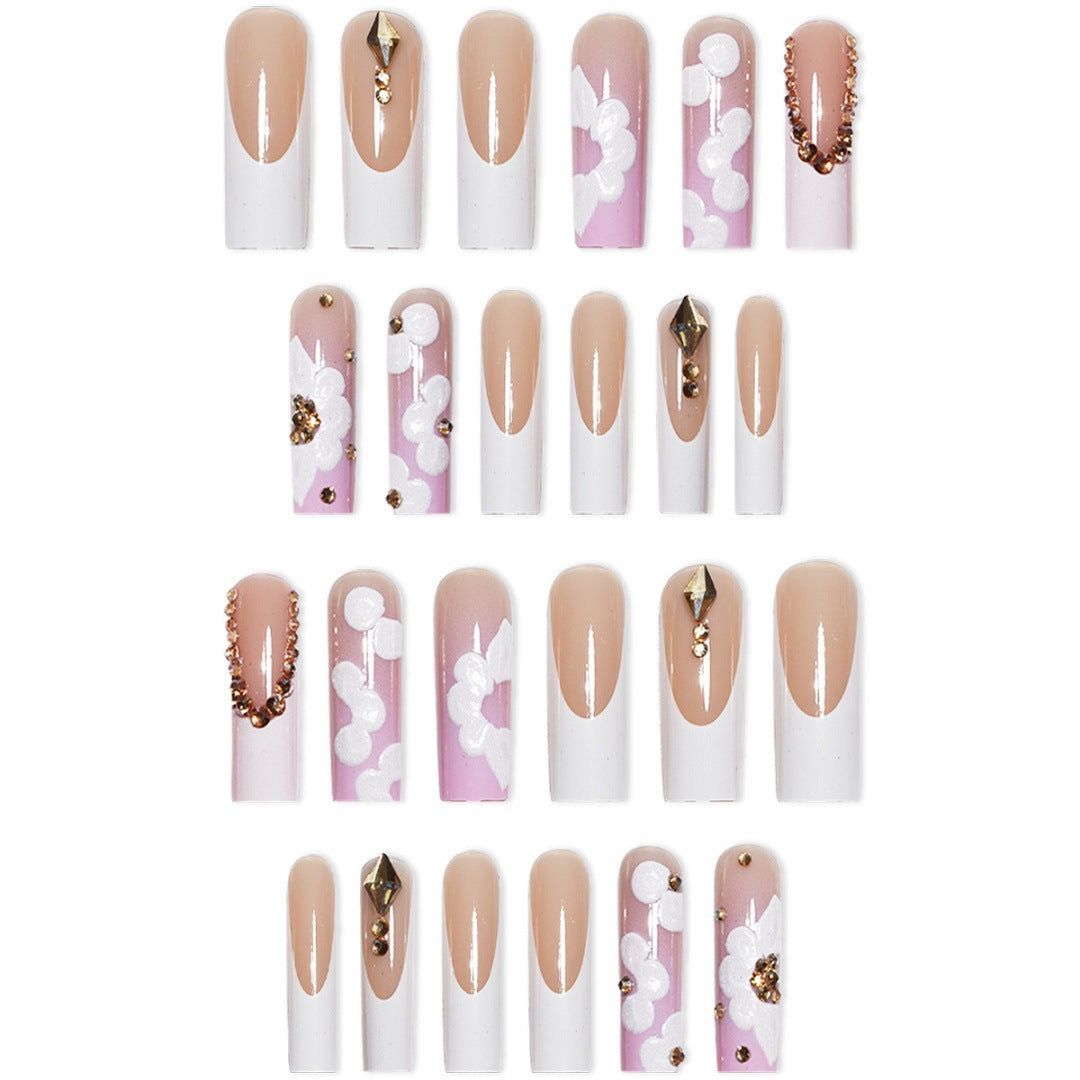 Extravagante florale Press-On-Nagelerweiterungen Brehn