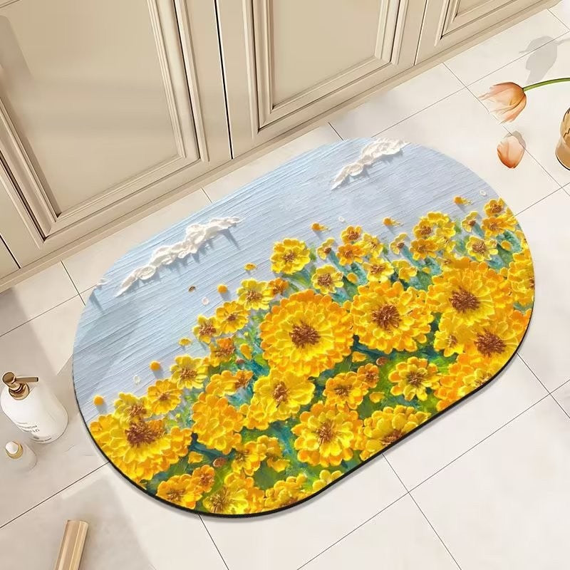Floral Print Teppich Brehn