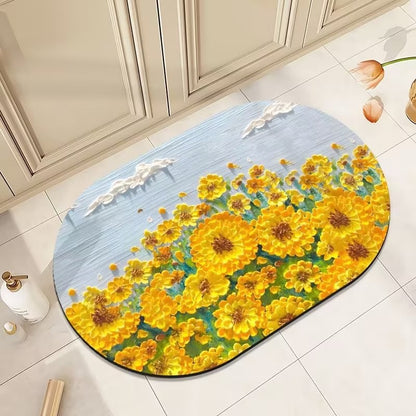 Floral Print Teppich Brehn