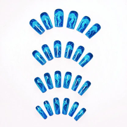 Glow-in-the-Dark Qualle Nagelkunst Brehn