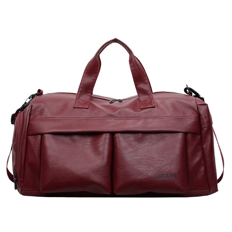 Stylische Leder Sport Duffel Tasche