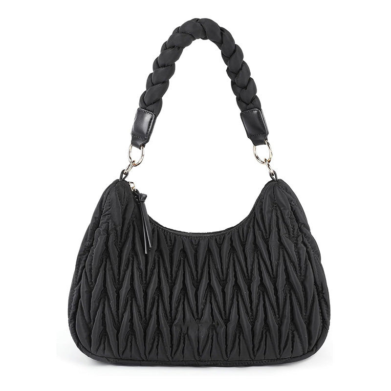 Modische Schultertasche mit Geflochtenem Trageriemen Brehn