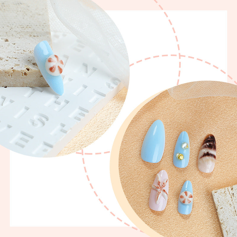 Dekoratives Press-On-Nagelkunst-Set mit Küstenthema Brehn