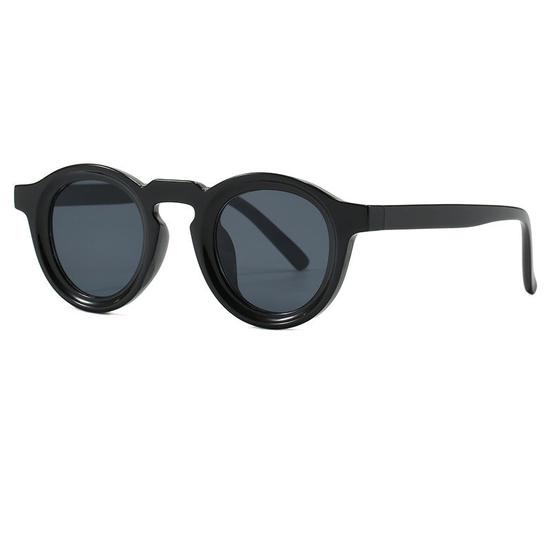 Damen modische runde Sonnenbrille mit transparentem Rahmen und UV-Schutz Brehn