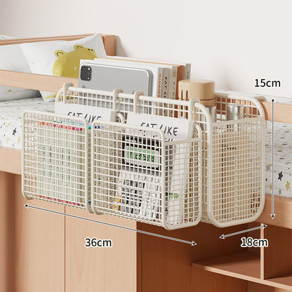 Über-Bett Drei-Compartment Metall-Mesh Hängende Nachttisch Organizer Caddy