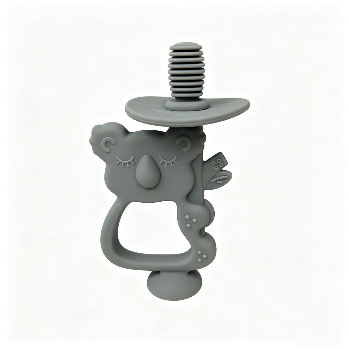 Silikon Koala Beißring Schnuller mit ergonomischem Griff und Sicherheits-Schraubanschluss