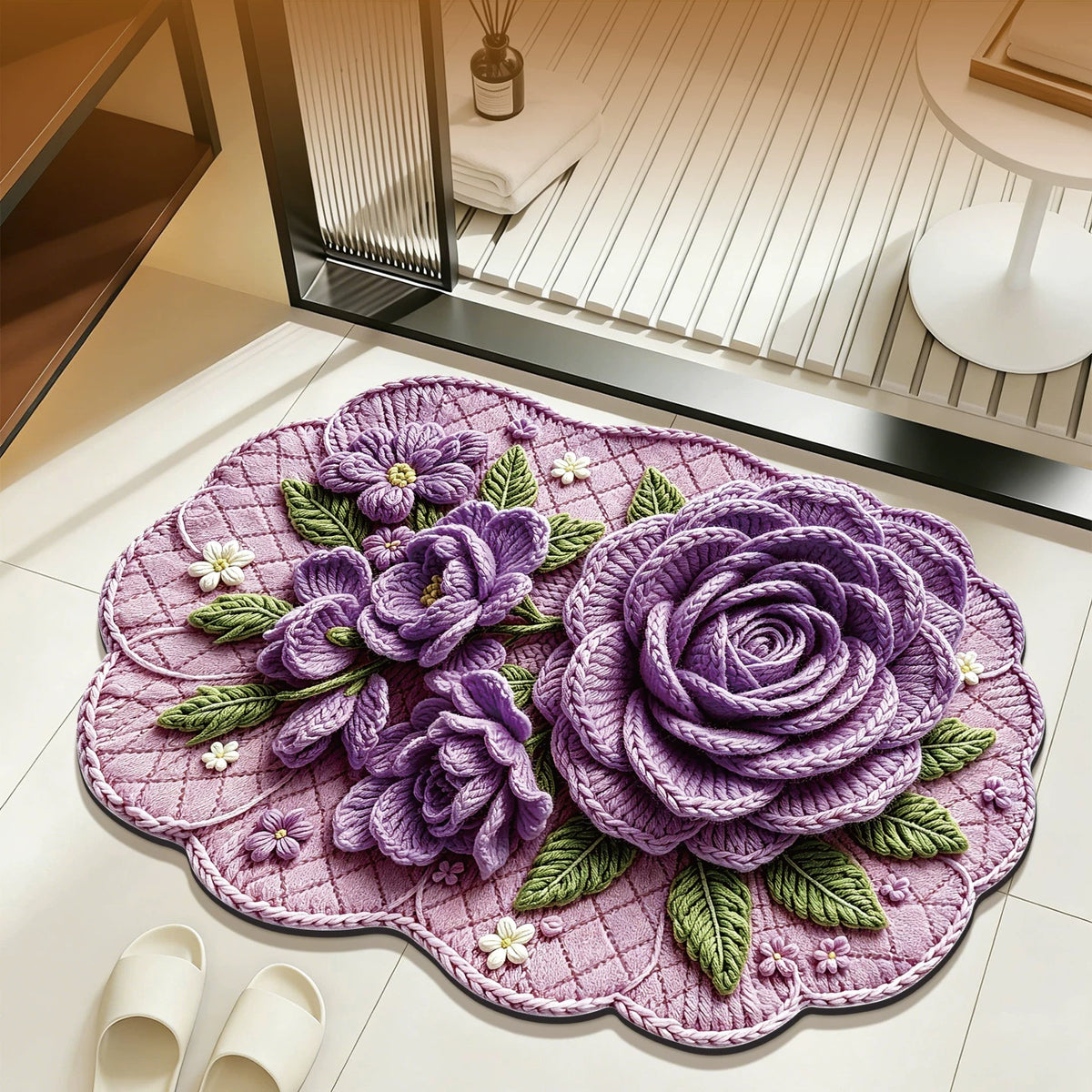Blumeninspiriertes besticktes Badetuch