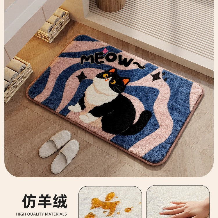 Niedlicher katzenmotivierter Badteppich
