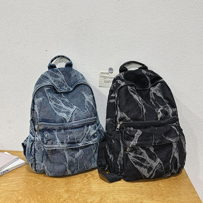 Stylische strukturierte Denim-Rucksack Brehn