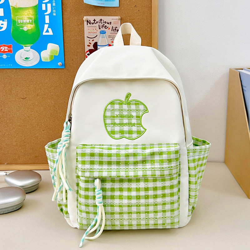 Vintage-Stil Gingham-Muster Rucksack Brehn
