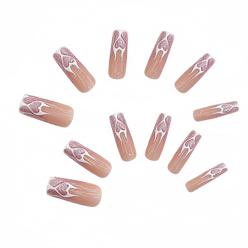 Heart Flames Press-On Nail Art Brehn