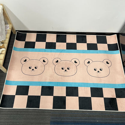 Runder Bildungs Baby Spielteppich mit Alphabetrand und Bärenillustration