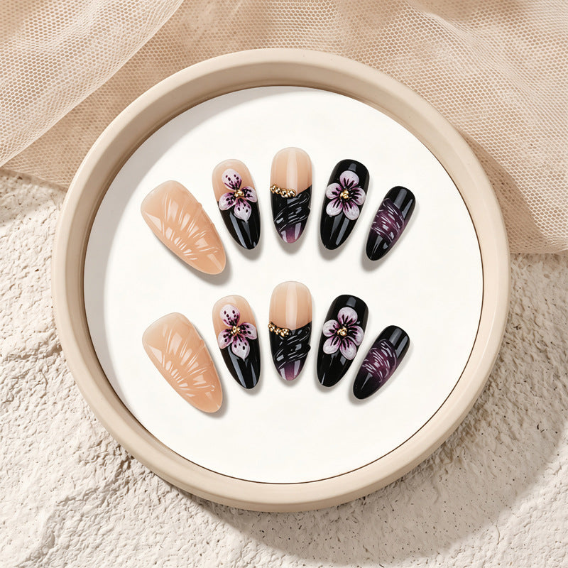 Blumenmuster Druck-Nagelset Brehn