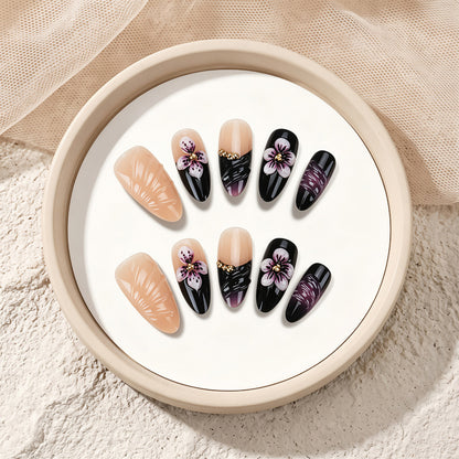 Blumenmuster Druck-Nagelset Brehn