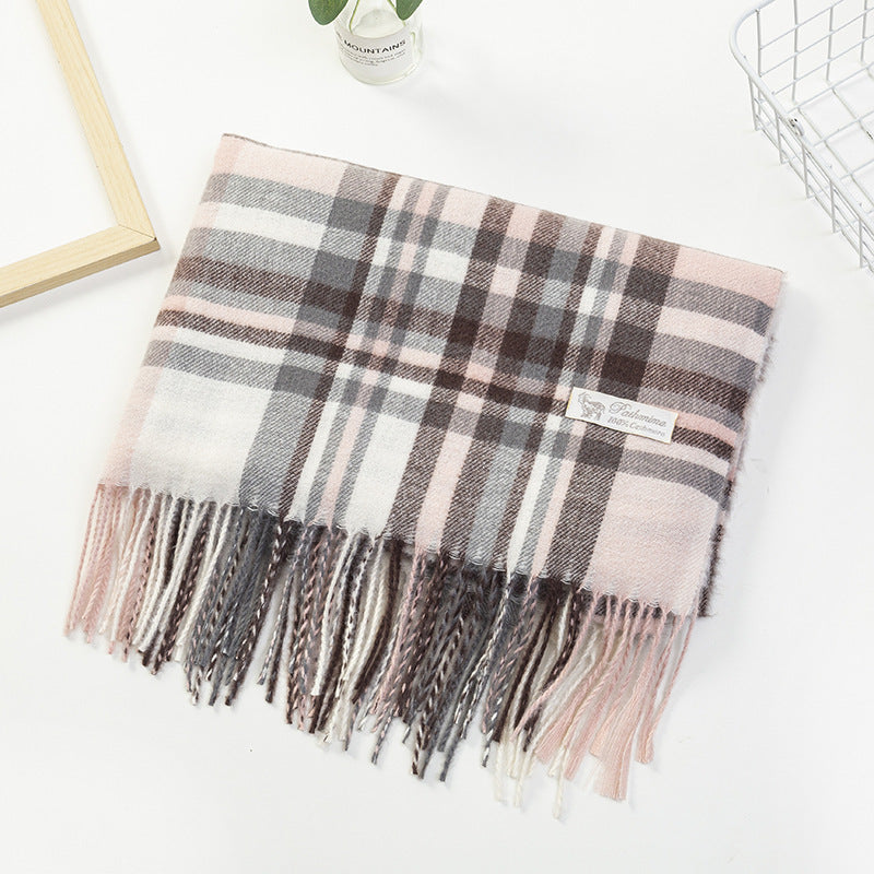 Damen Plaid-Fransen Schal aus weichem Material Brehn