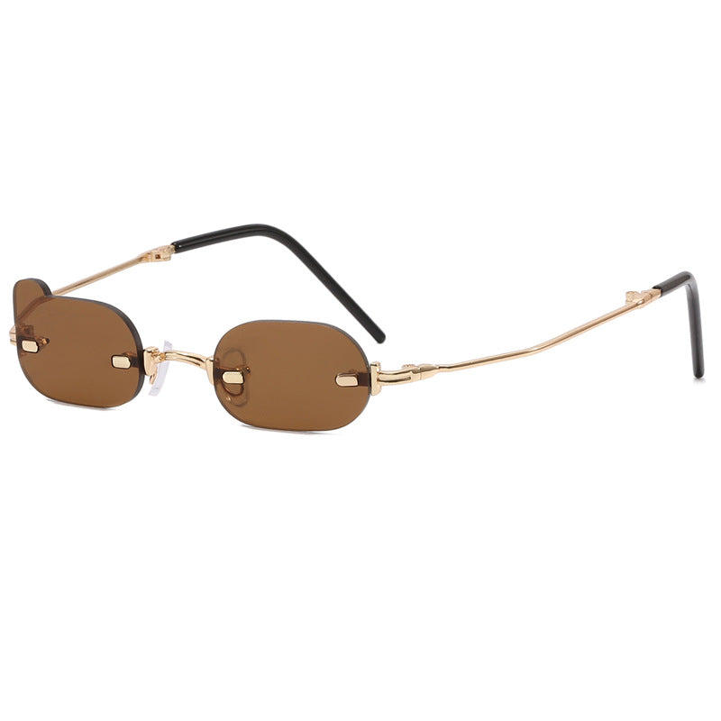 Damen exklusive modische Sonnenbrille mit glänzendem Metallrahmen Brehn