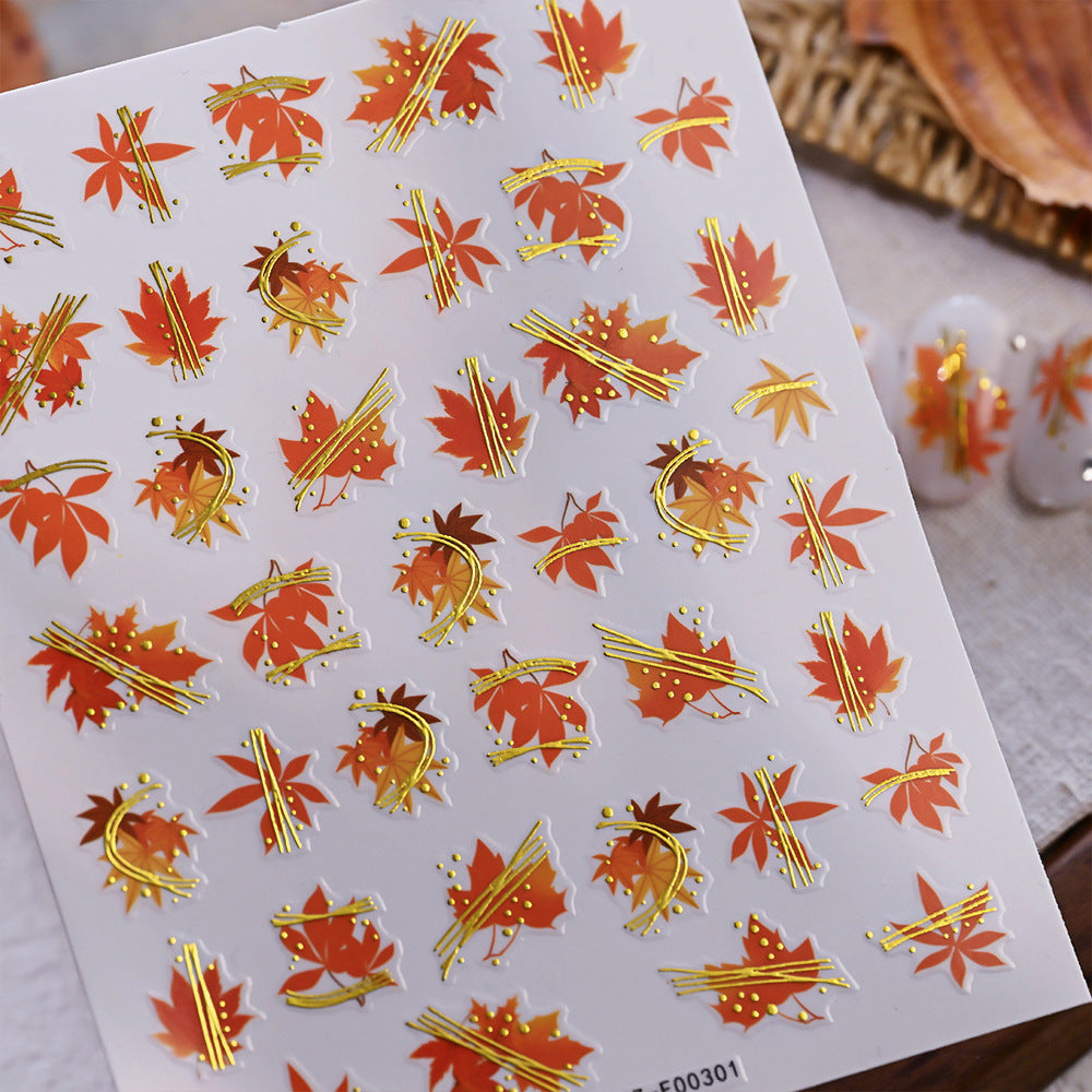 Herbstblatt Nagelkunst Aufkleber