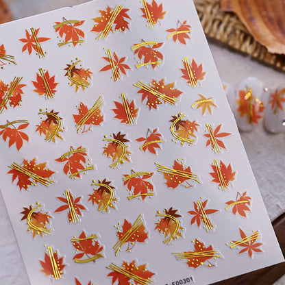 Herbstblatt Nagelkunst Aufkleber