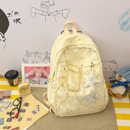 Stylische Multi-Taschen Stern-Applikation Rucksack Brehn