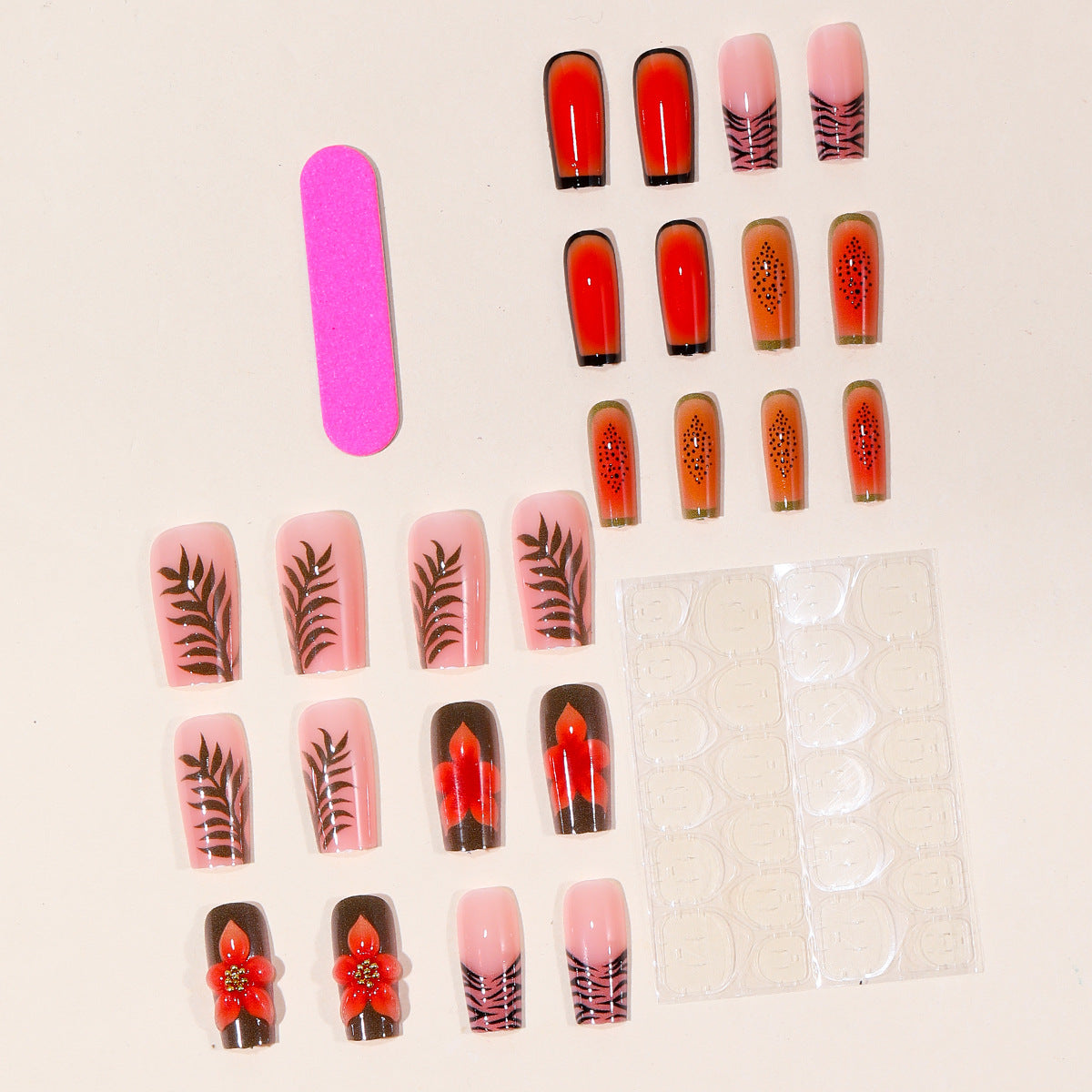 3D Floral und gemusterte Acryl-Nail Art Verlängerungen Brehn