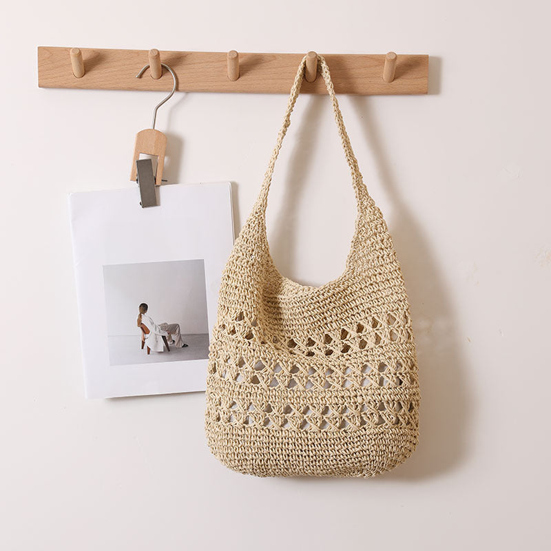 Damen Handgearbeitete Baumwolltasche mit schönem Häkelmuster Brehn