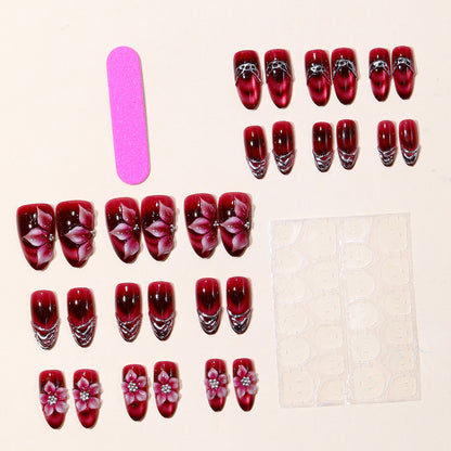 3D Blumenakzent Stiletto Nagelkunst Verlängerungen Brehn