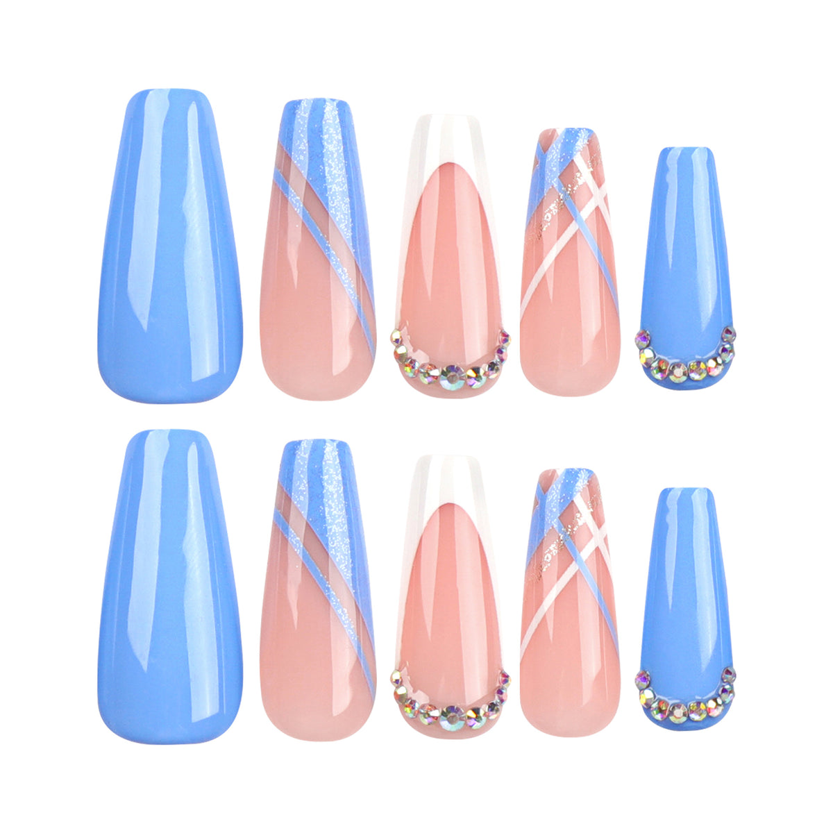 Kunstvolle Gel-Nägel mit Glitzerverzierungen und eleganten Designs Brehn