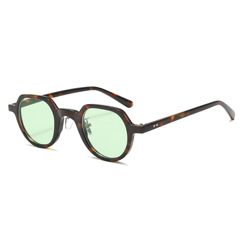 Damen runde Sonnenbrille mit modernem Kunststoffrahmen und UV-Schutz Brehn