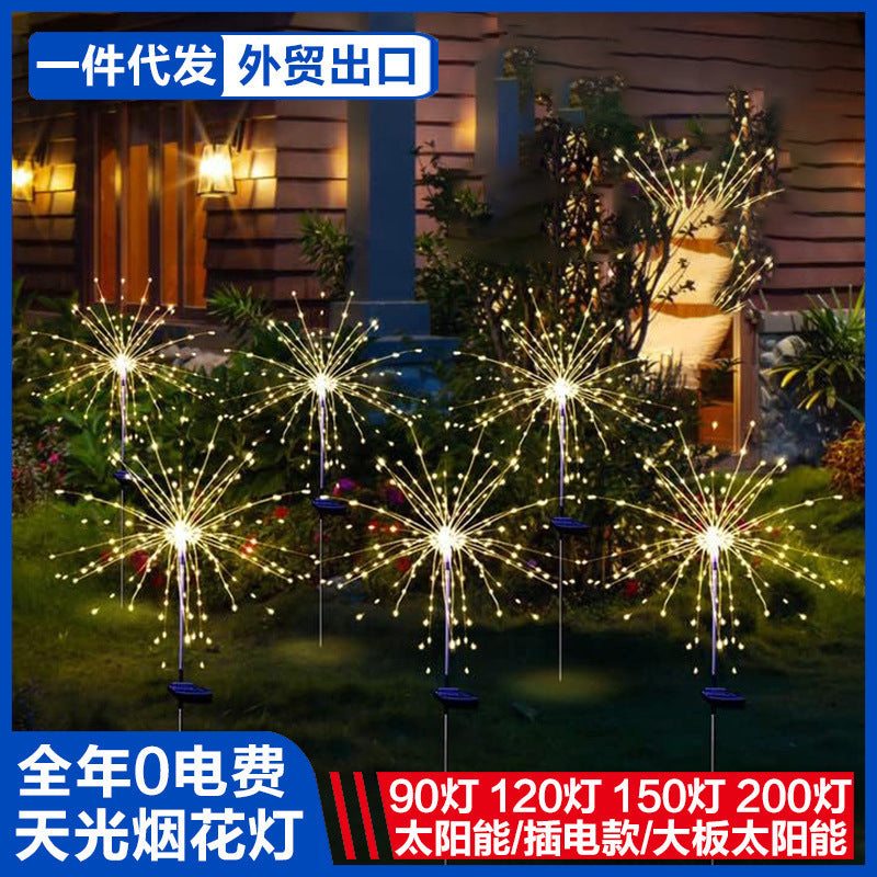 Solarbetriebene LED Feuerwerk Gartensteckerlichter mit Funkelburst-Design Brehn