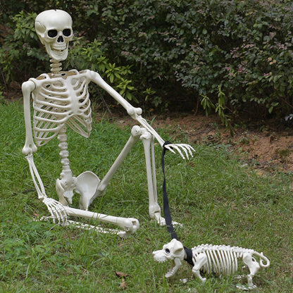 Dekoratives Skelett Hund und Mensch Figurenset Brehn