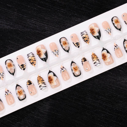 Künstlerisches Tierdruck Press-On Nail Art Set Brehn