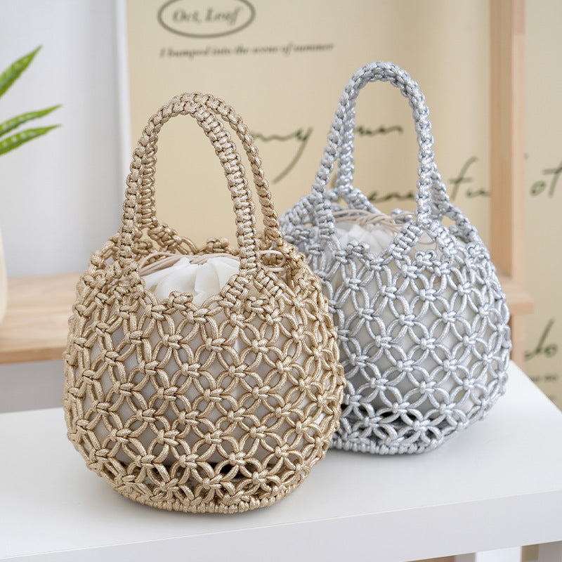 Handgearbeitete Shopper-Tasche Aus Feinem Makramee Brehn