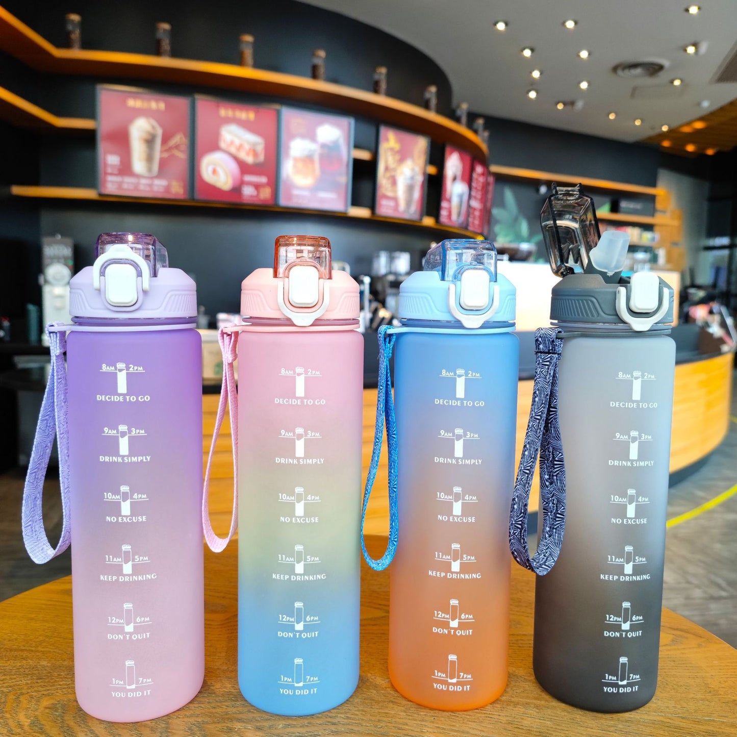 Damen Motivations-Trinkflasche mit Zeitmarkierungen Brehn