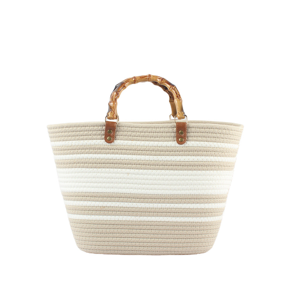 Stilvolle Strandtasche mit Bambusgriffen Brehn