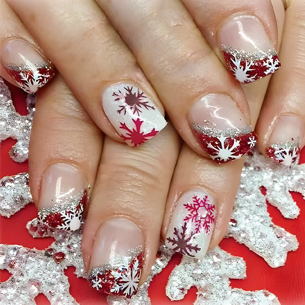 Schneeflocken-Muster Glitter Gel Nagelkunst Set Brehn