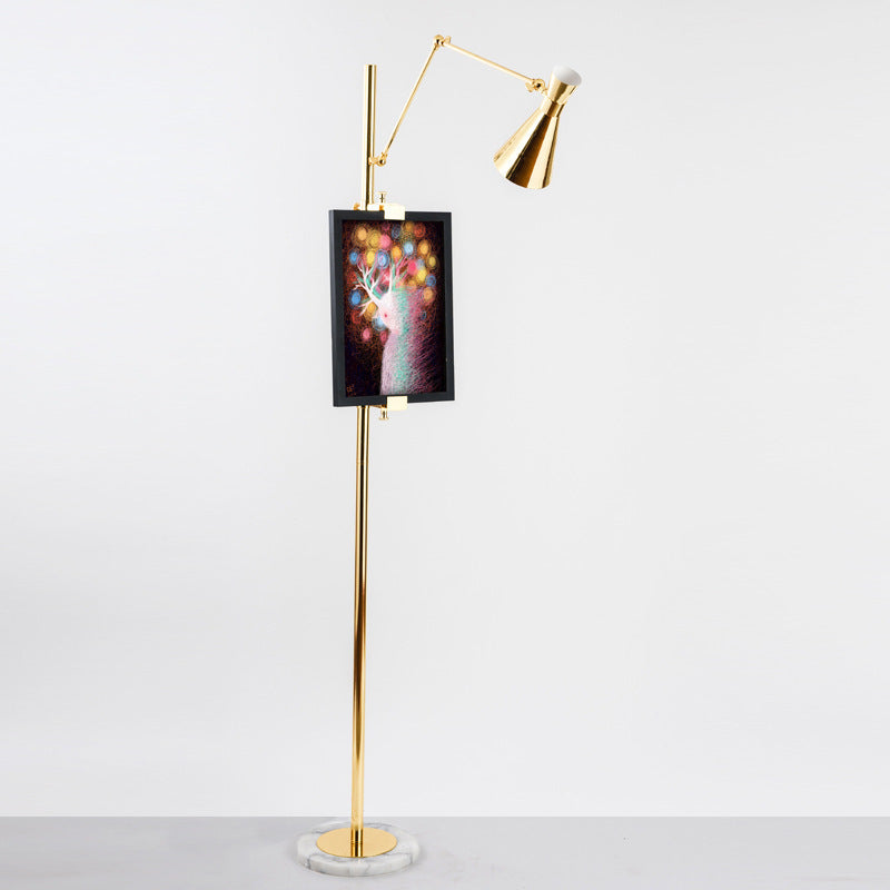 Verstellbare Stehlampe mit Marmorbasis