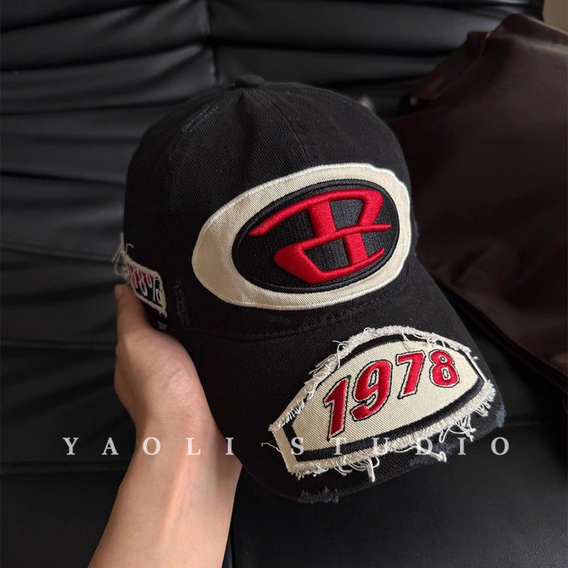 Herren Zerschlissene Grafik Logo Baseballmütze Brehn