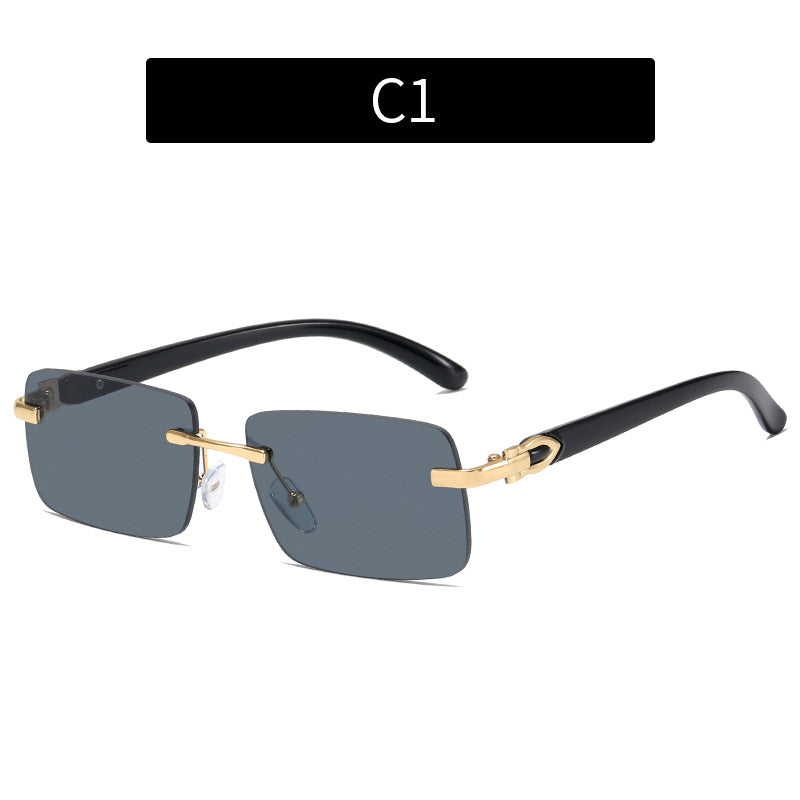 Schlanke geometrische quadratische Rahmen Sonnenbrille