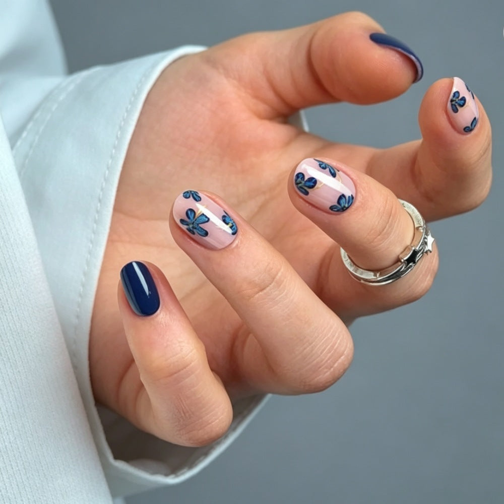 Künstlerische florale Acryl Press-On Nägel Brehn