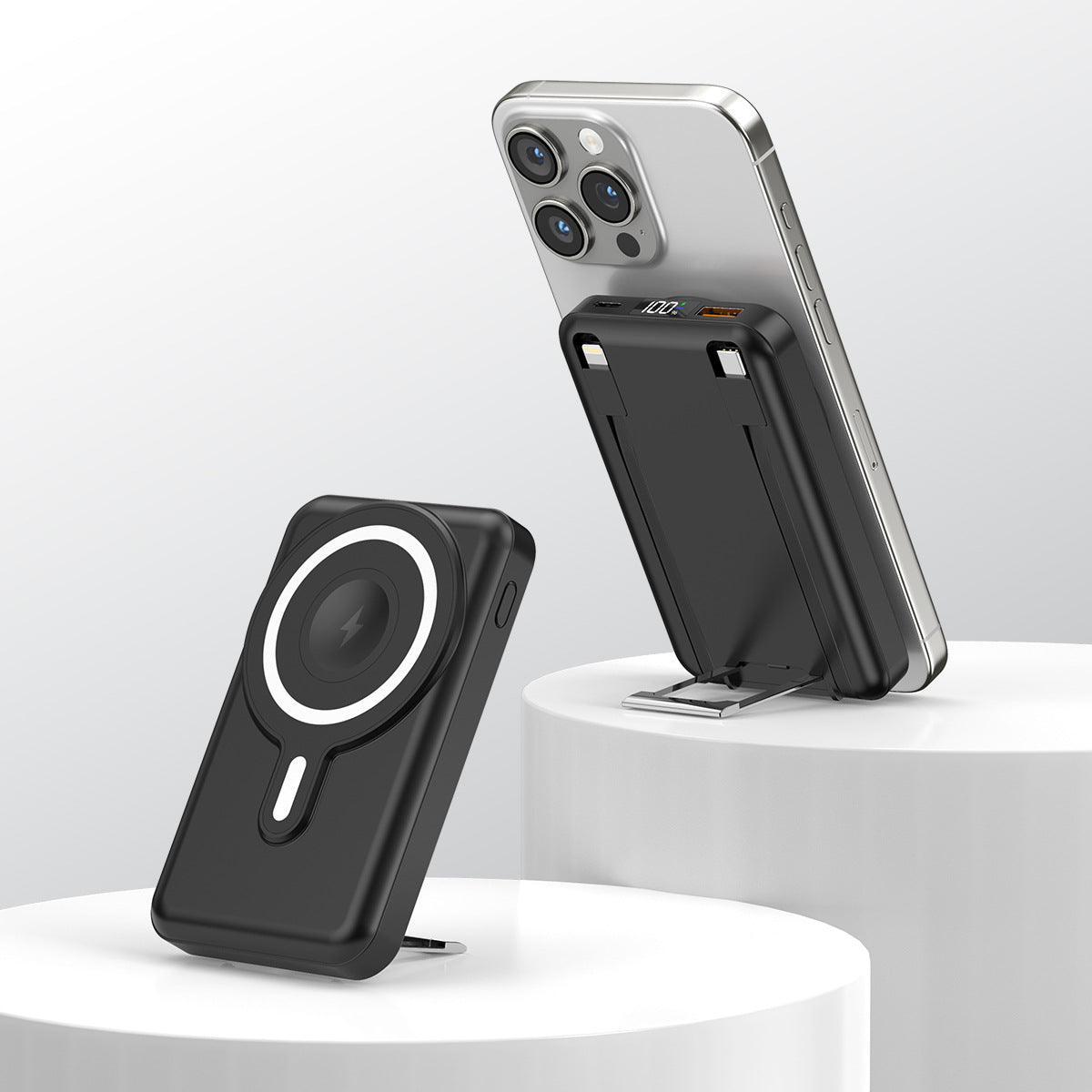 Tragbare Magnetische Powerbank mit Standfuß Brehn