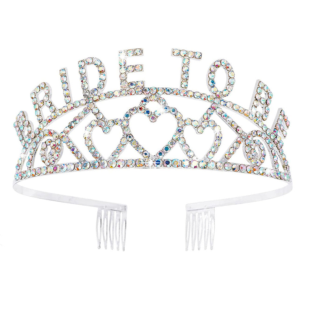 Damen Glitzernde Tiara mit Herzmotiven Brehn