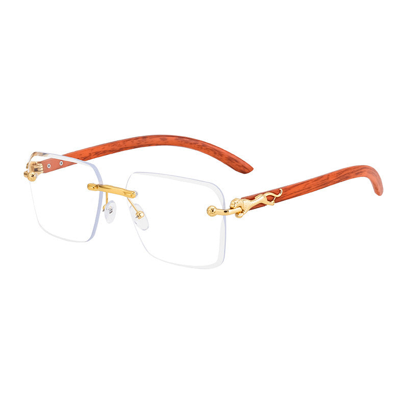 Damen Modische Quadratische Sonnenbrille mit eleganten Holzarmen Brehn